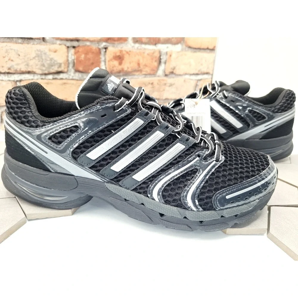 Adidas AdiStar Control 5 Black Silver Metallic Retro Running Shoes Men Sz 11 NWB